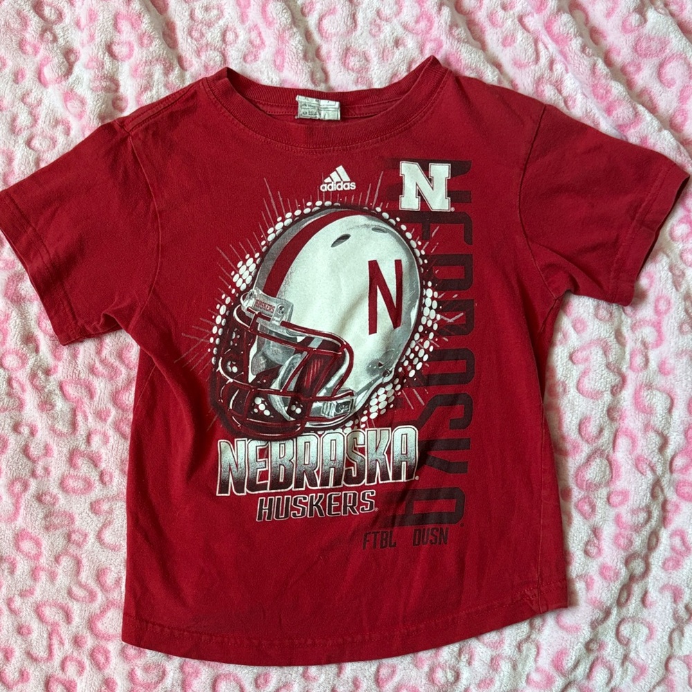 Adidas Kids Red Nebraska Huskers Tee or Baby Tee